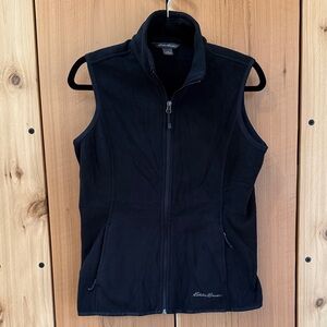 Eddie Bauer Women's Black Zip-Up fleece Vest size small
